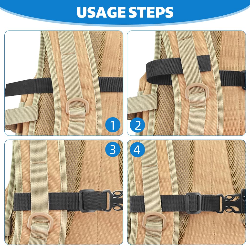 Proberos Backpack Chest Strap Buckle for Camping Travel with Quick Release | 3 PCS Red