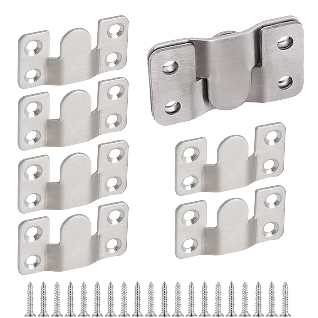 Serplex® 10 Sets Picture Hanging Hardwares, Stainless Steel Split Wall Mounted Interlocking Picture Hangers, Screw Fixed, Multipurpose Hanging Hardware for Certification, Photo Frame, Wall Decor