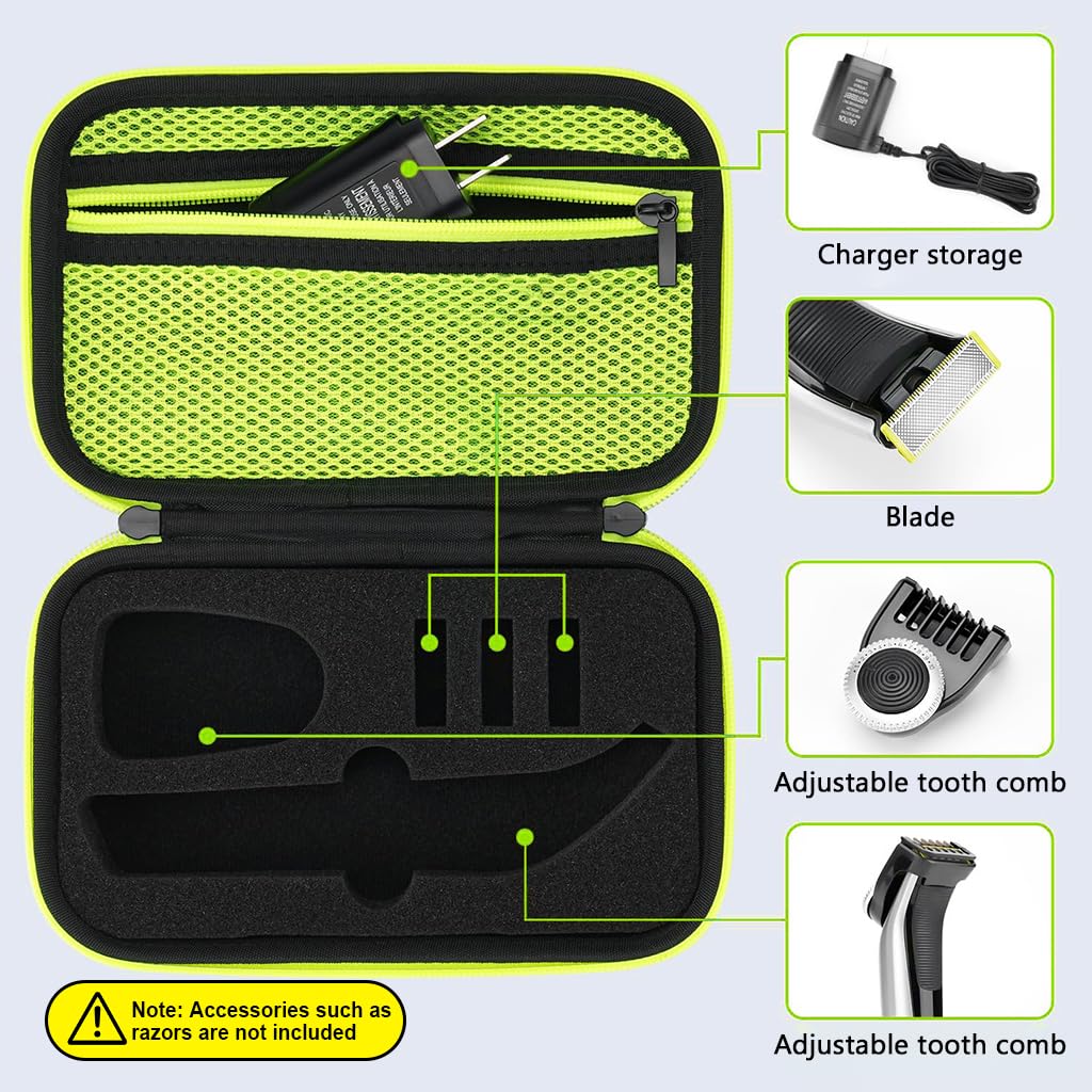 HANNEA® Hard Case Storage Bag for Philips Electric Shaver Travel Carry Bag with Hand Strap Organizer Bag for Philips Norelco OneBlade Pro QP6520/70, QP6510/70, QP6530/70, QP6550/70QP6530/70, No Shaver