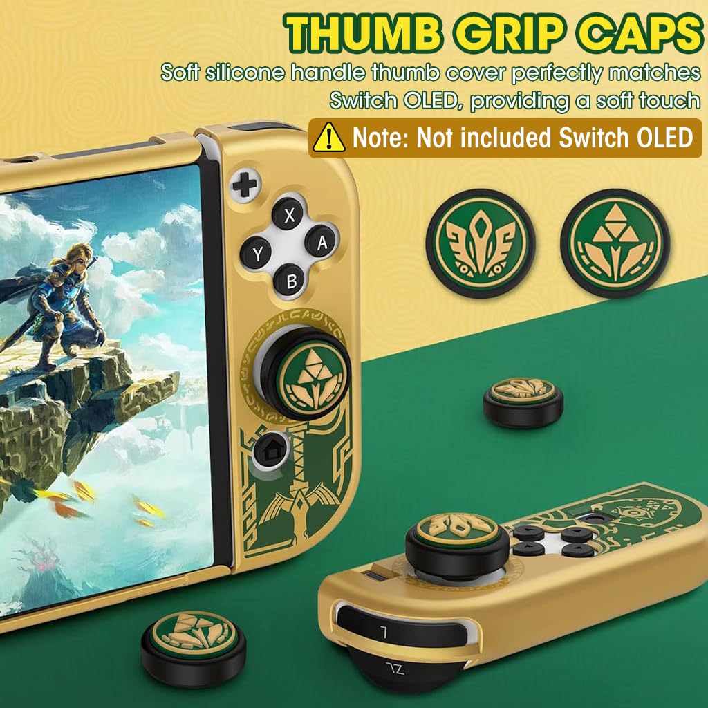 Case for Nintendo Switch OLED with Kickstand and JoyCon Grip Covers | Hard PC Anti Scratch Protective Set