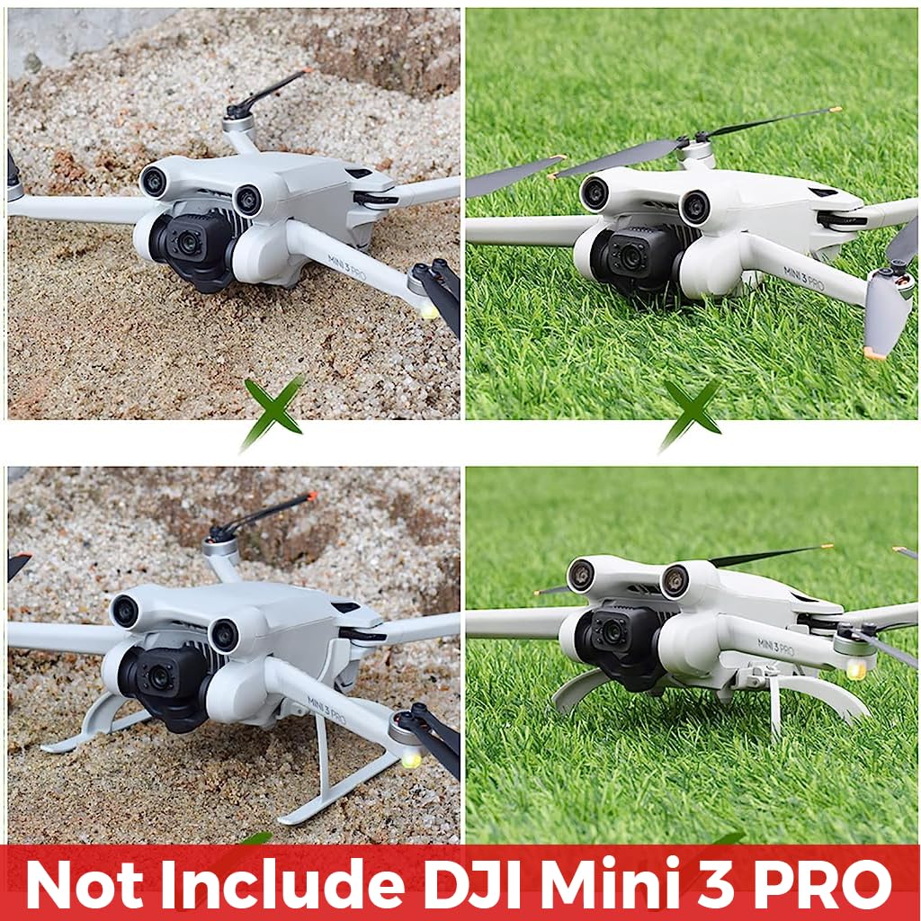 Zeitel Landing Gear for DJI Mini 3 Pro Drone with 26mm Extended Foldable Rack | Accessories
