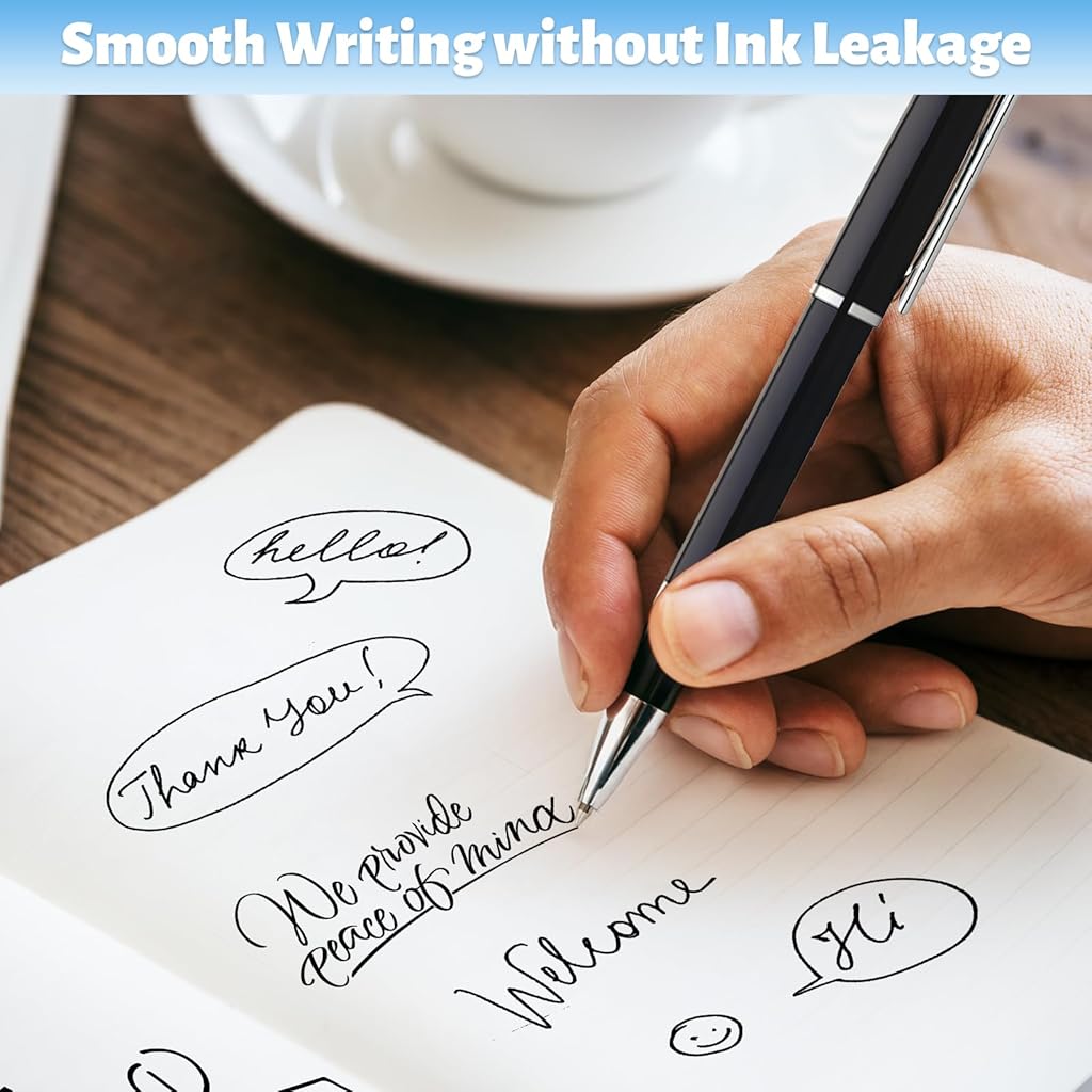 Climberty® 24-Pack Ballpoint Pen Refills - 1.0mm Medium Tip Black Ink for Click Pens, School & Office Supplies, Durable Replacement Refills Economical Pack