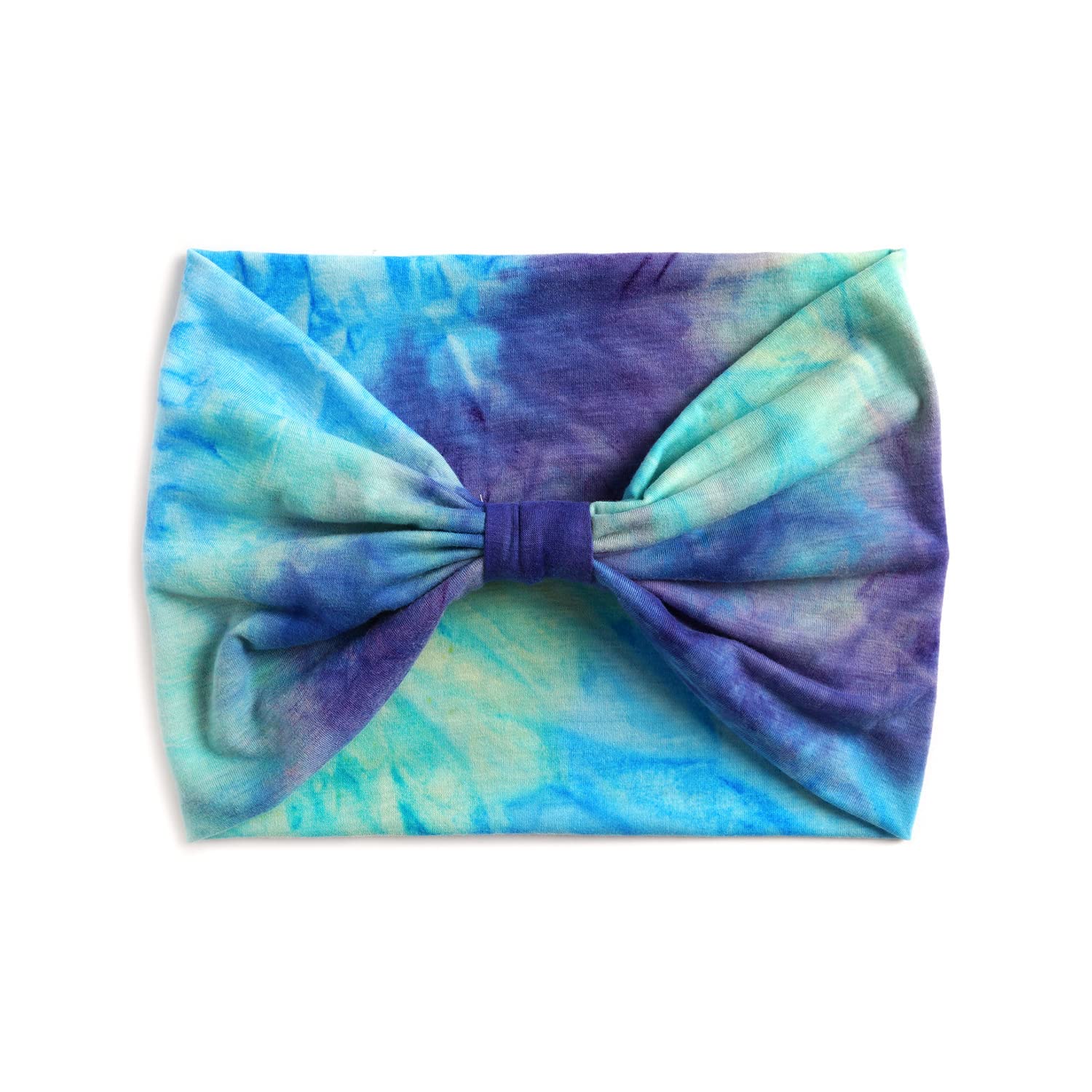 ZIBUYU® Headbands Cotton Stretch Tie Dye Headbands Elastic Yoga Hairband for Women Adults for Yoga, Outdoor Exercise Running (Blue)