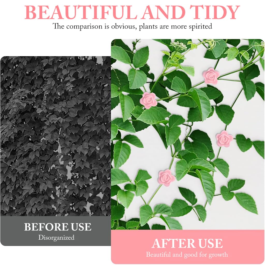 HASTHIP Plant Branch Bender Clips for Orchid and Money Plant 10 Pcs with Self Adhesive | Reusable Plastic Flower Shaped Training Clips