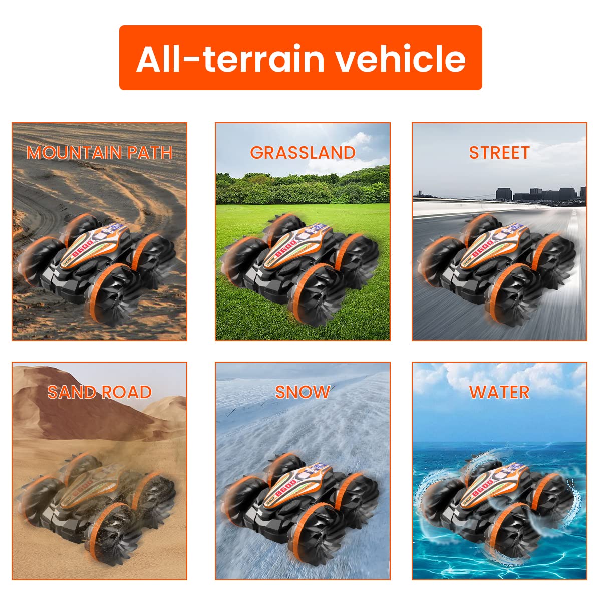 PATPAT Remote Control Car for Kids featuring 360° Rotatable 4x4 Design and Waterproof Stunt Action | 2.4GHz Rechargeable Racing Toy