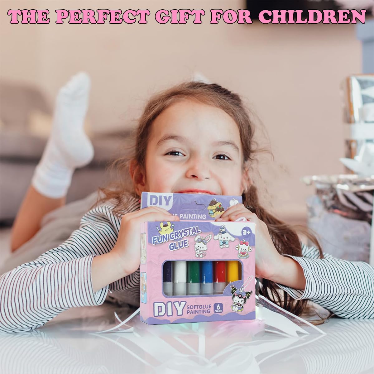 PATPAT DIY Glass Painting Kit for Kids & Adults with 6 Designs and Quick Dry Resin Glue