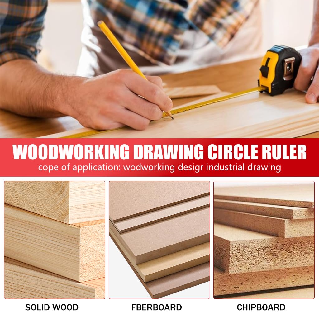 Serplex Woodworking Compass Scriber for Arc Drawing and Parallel Line Marking | 300mm Aluminum Alloy Precision Tool