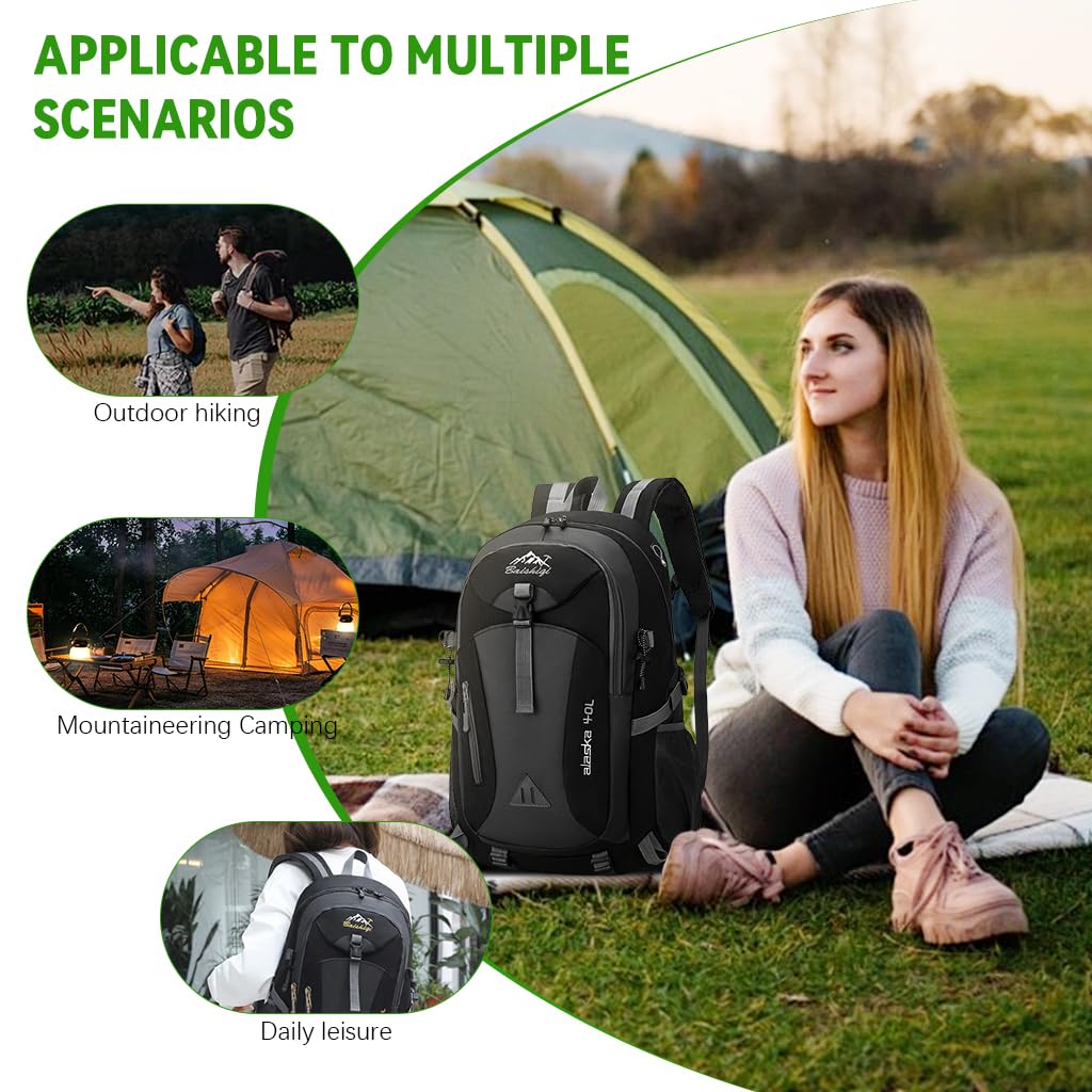 GUSTAVE Hiking Backpack for Trekking and Travel featuring 40L Capacity Waterproof Nylon | Padded Straps for Men