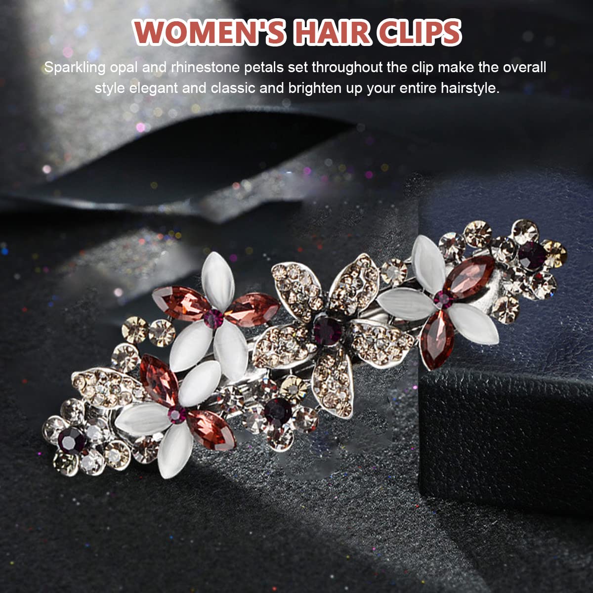 MAYCREATE® Spring Hair Clip for Women Stylish Rhinestone Hairpin Hair Barrettes French Crystal Flower Hair Pin Decorative Hair Accessories for Women Girls Gift