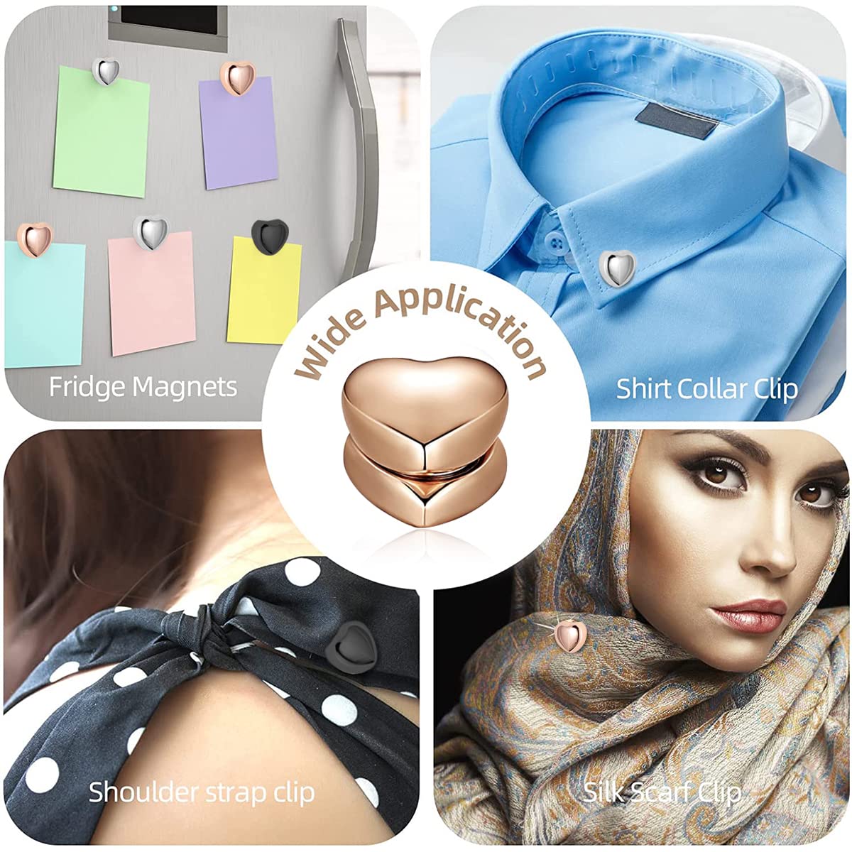 MAYCREATE Glossy Clothing Scarf Pins Set featuring Strong Magnets and 4 Color Options | 8pcs