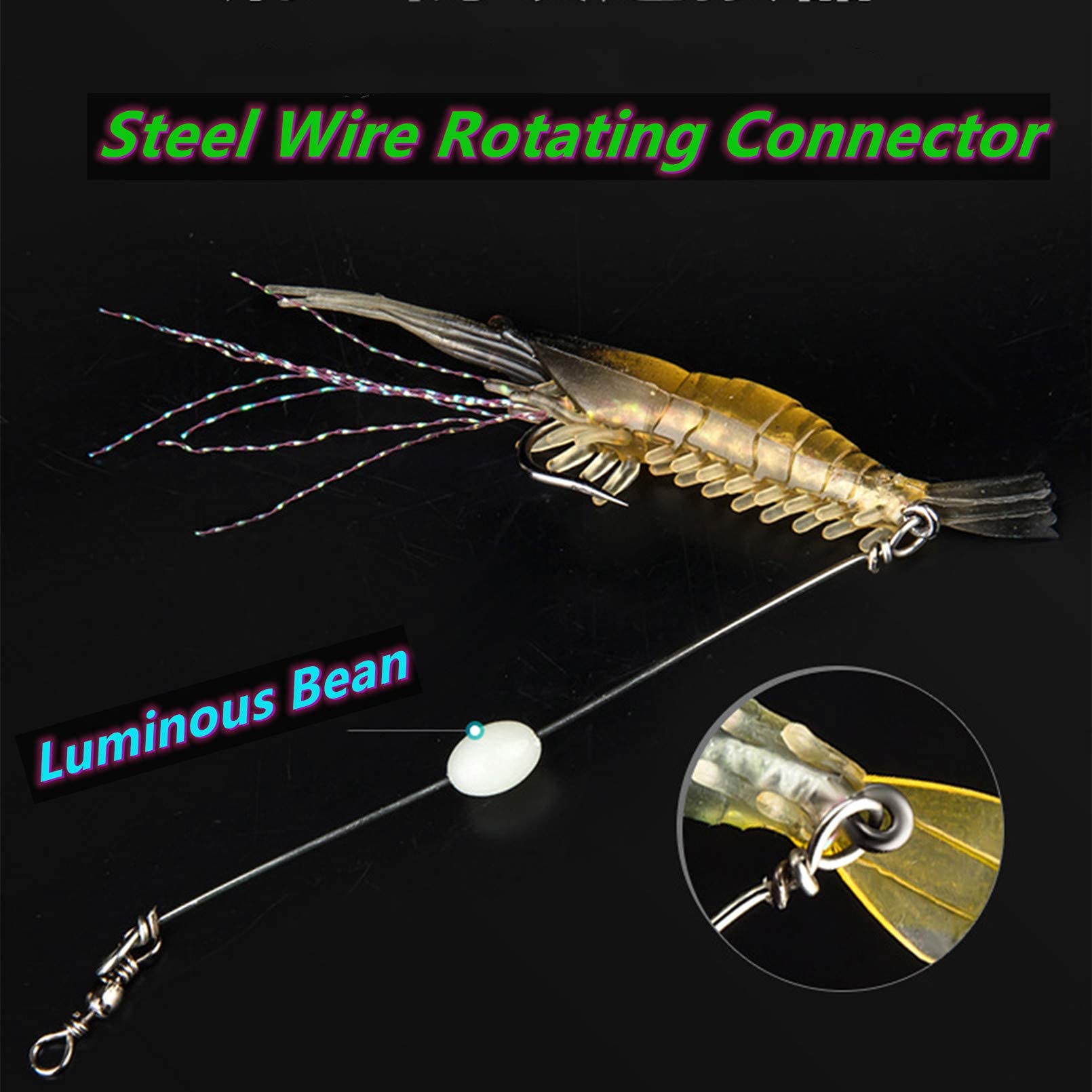 Proberos Fishing Lures for Freshwater and Saltwater with Luminous Shrimp Design | 7 PCS Set