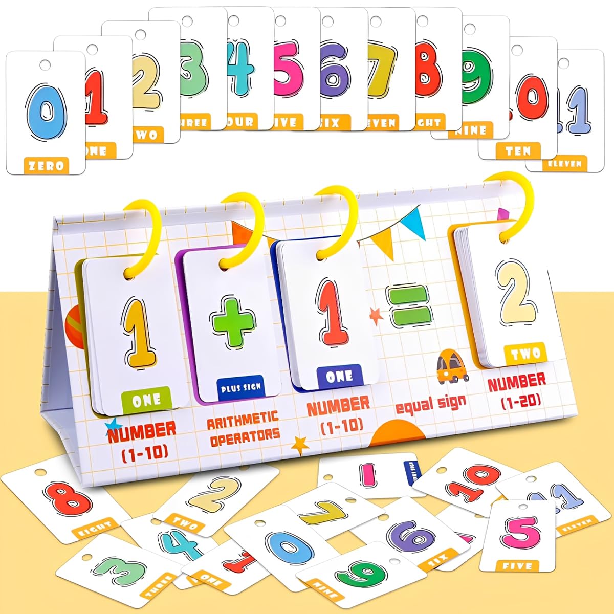 SNOWIE SOFT Early Education Tool for Preschool Math Learning with Flashcard Stand | Fun Cartoon Cards for Children Aged 3–5