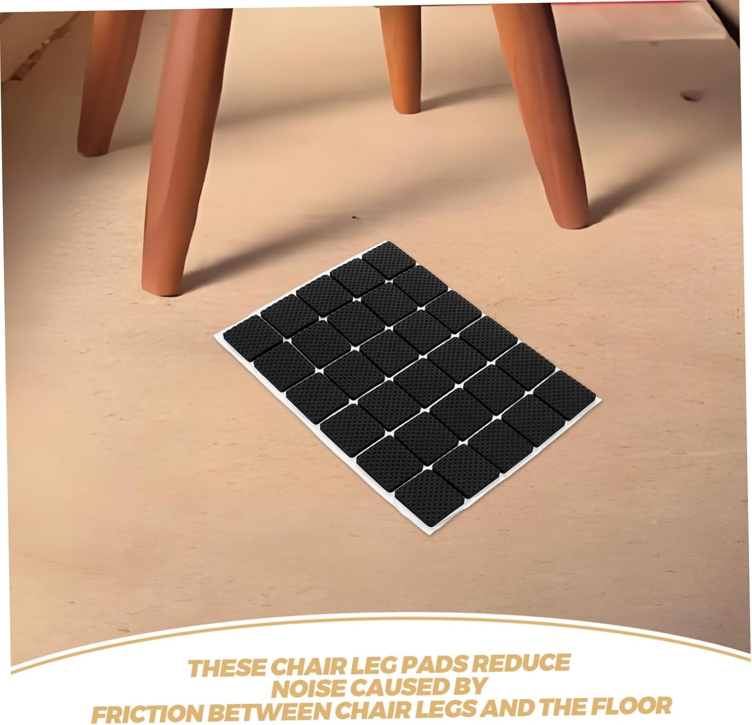 ZIBUYU Chair Leg Floor Protectors for Furniture | 30 pcs Self Adhesive Non Slip Black Pads
