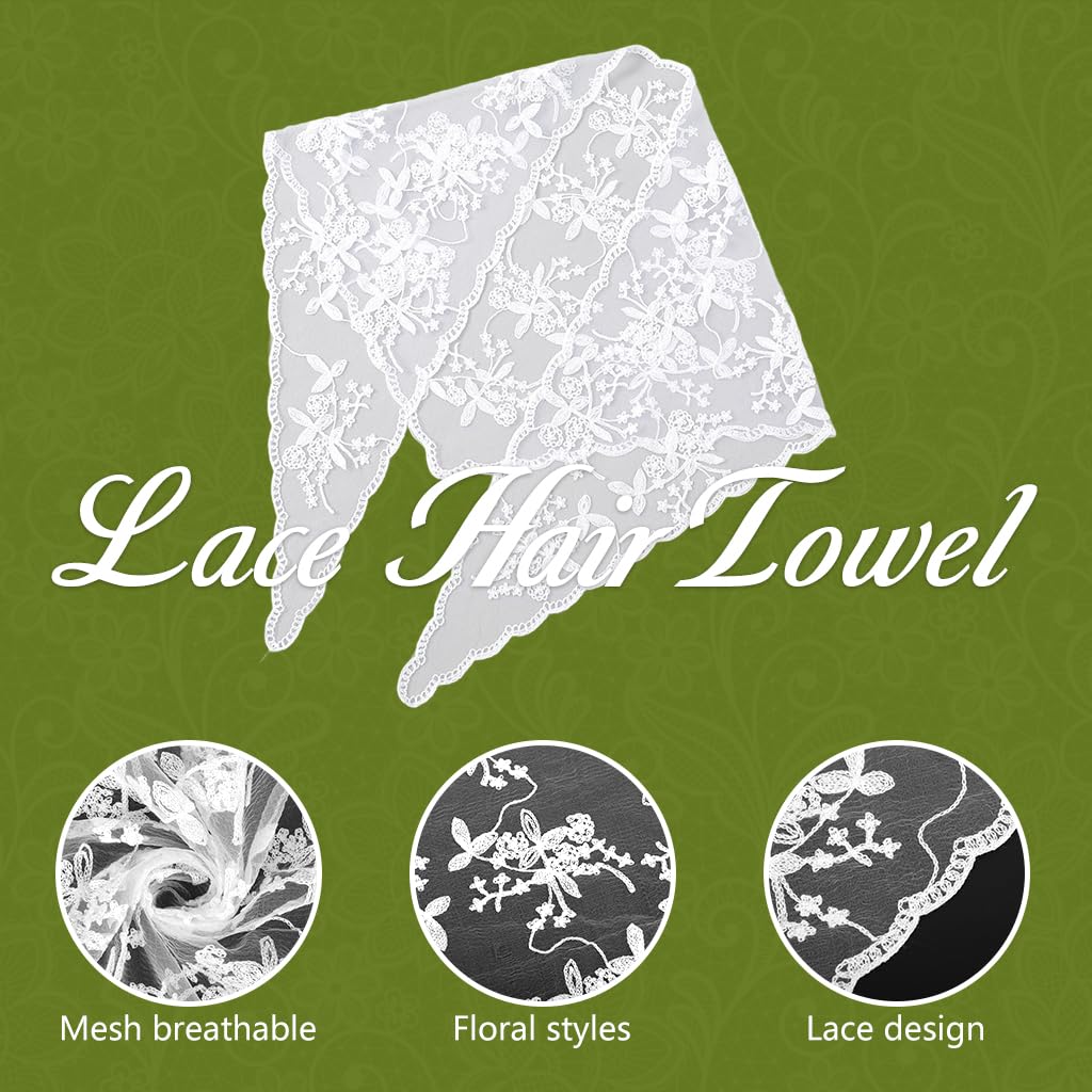 SANNIDHI Lace Head Scarf for Women featuring Triangle Tie Back Design and Floral Jacquard Lace