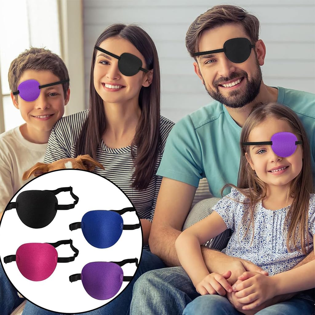 Zibuyu One Eye Mask for Amblyopia and Strabismus with 3D Concave Design 32–65 cm Adjustable Straps | Reusable for Kids and Adults