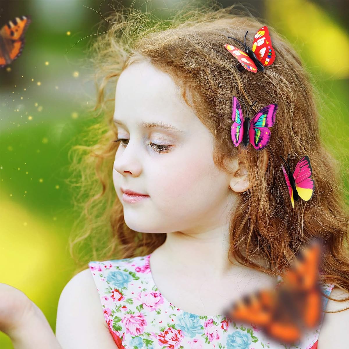 PALAY Butterfly Hair Clips for Girls with Clip-On Design 50pcs 2.36in Blue and Purple