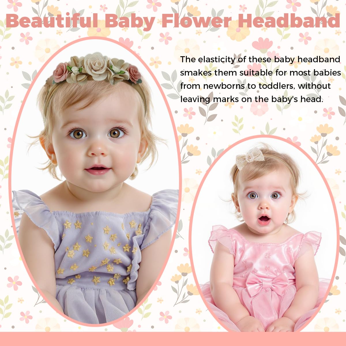 SNOWIE SOFT Hair Bands for Baby Girls 0–24 Months with Soft Nylon Bows | 3 Pcs Set