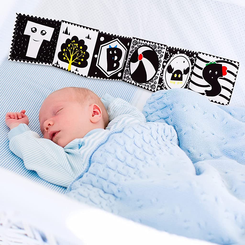 Baby Cloth Book for Early Learning with Soft Fabric Pages in White | Infant Toy