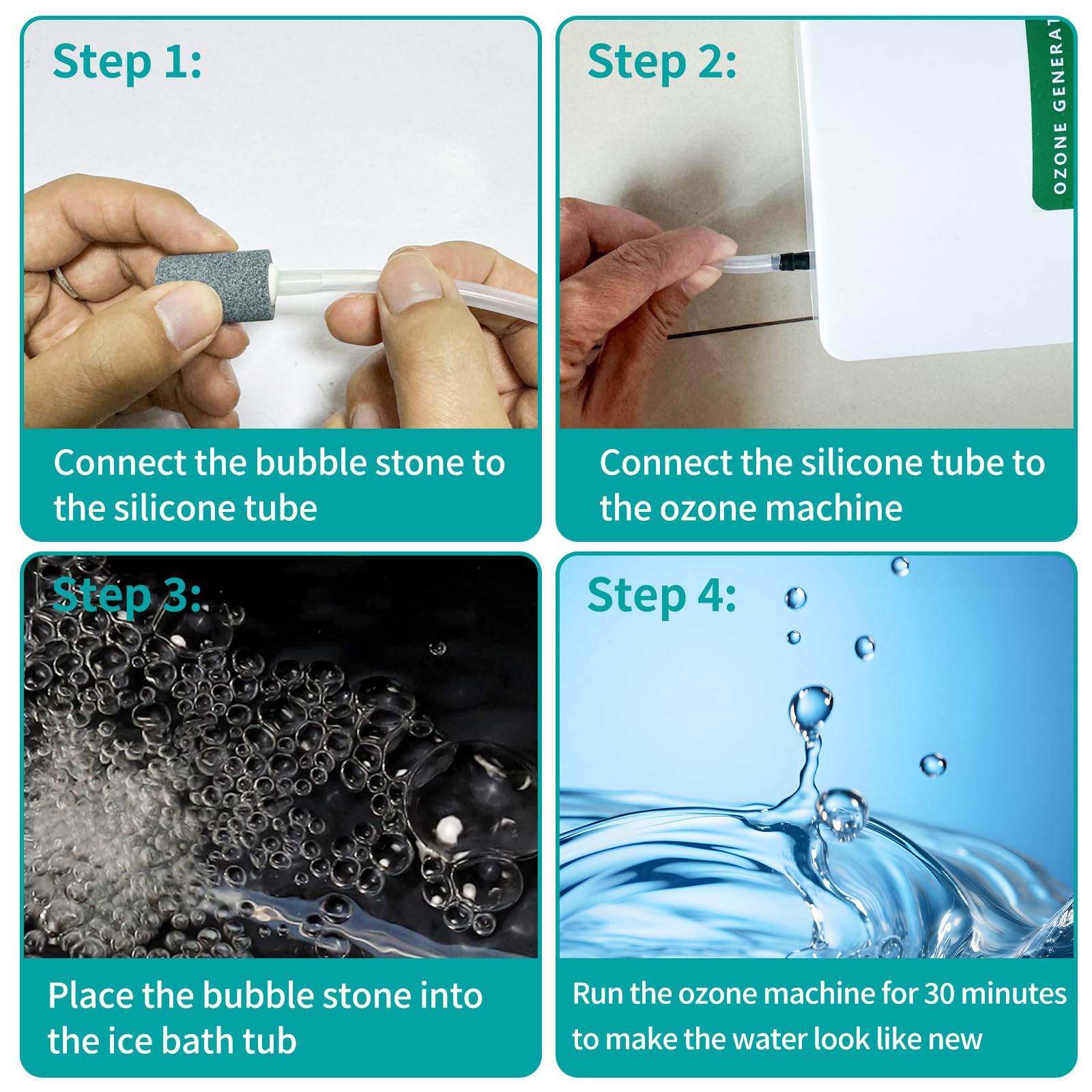 HASTHIP Ozone Generator for Water Purification with Tube and Air Stone 2000mg/h | Eliminates Odors and Bacteria