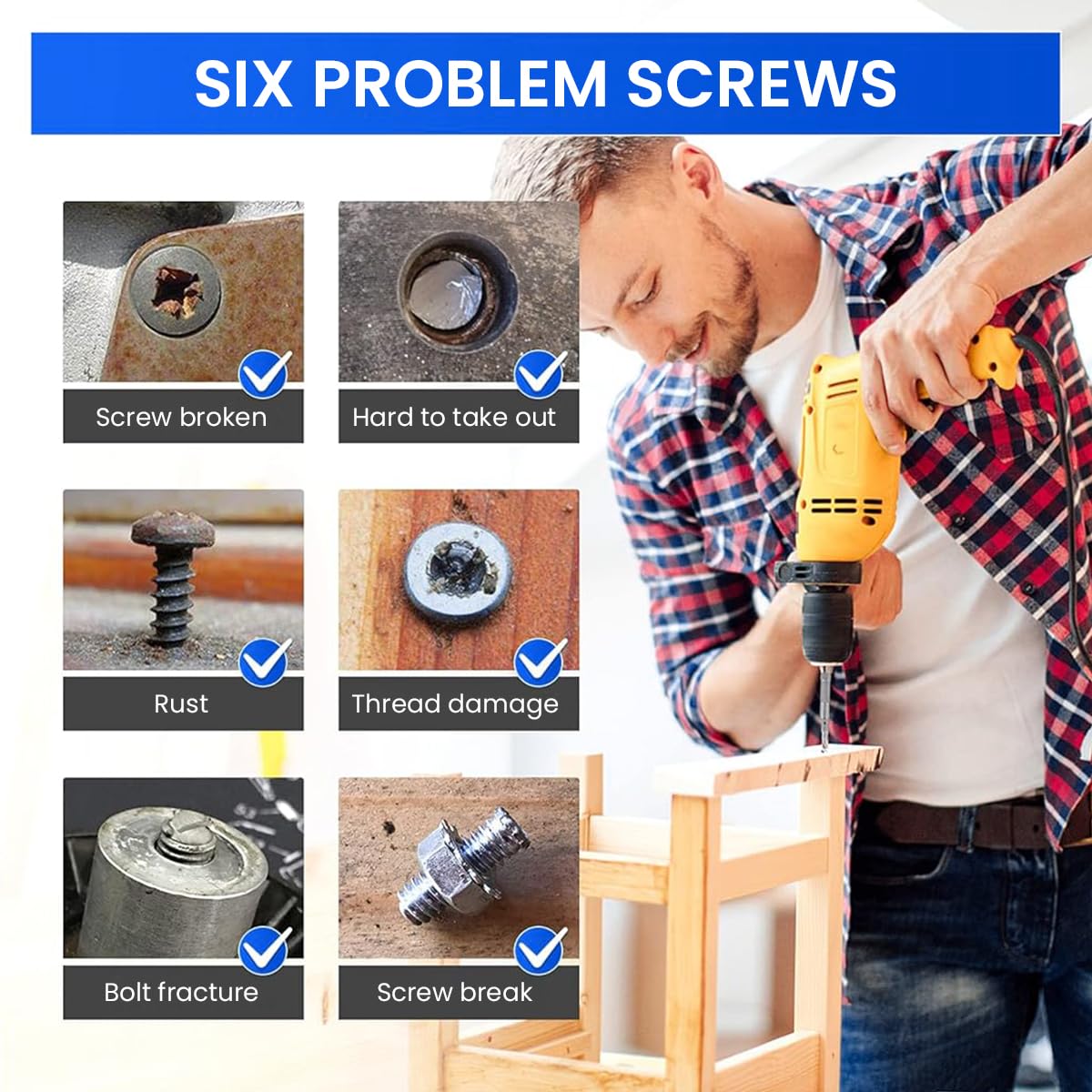 Serplex Screw Extractor Set for Removing Damaged and Broken Bolts 33 Piece S2 Steel Kit