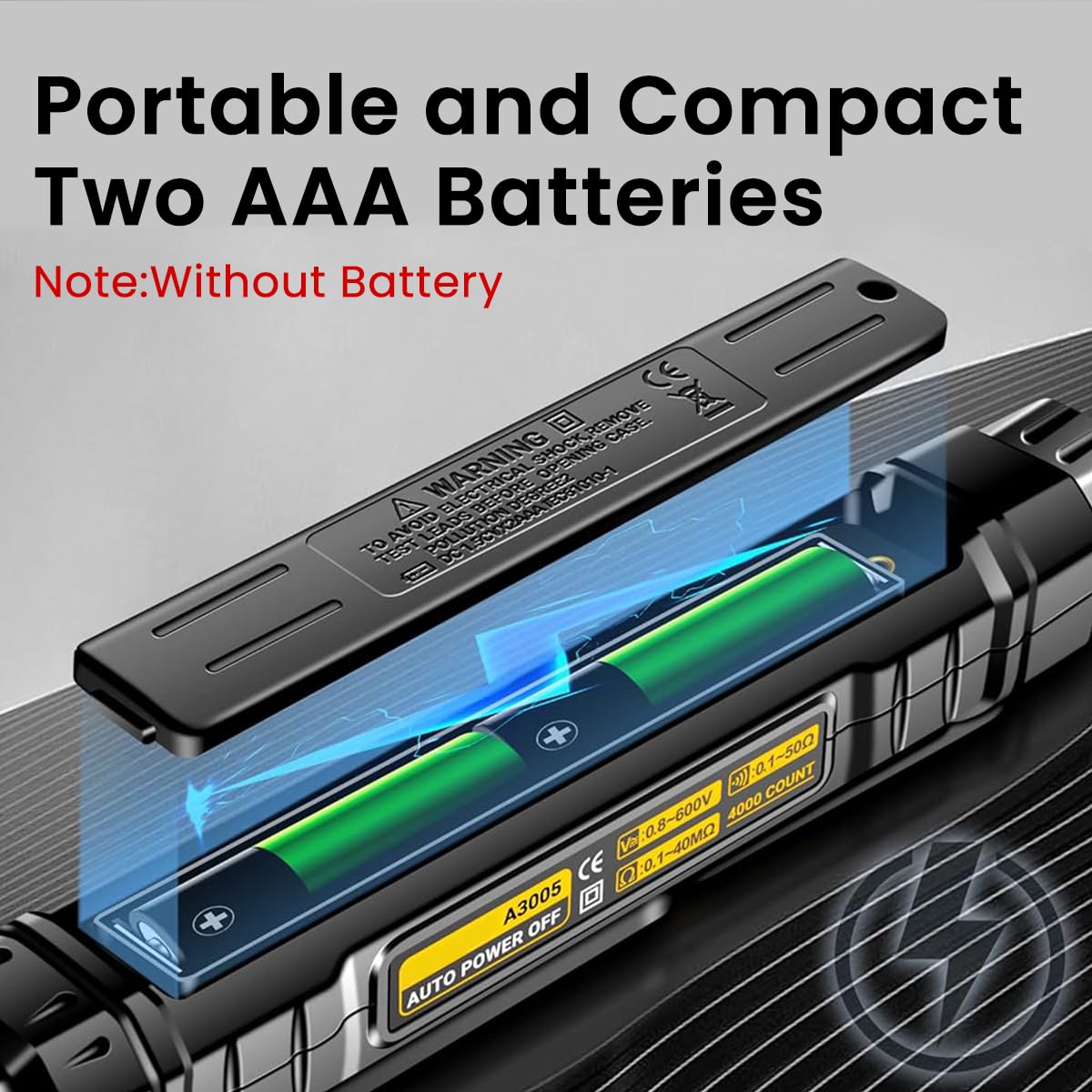 Serplex Digital Multimeter for AC/DC Voltage and Resistance Testing with 4000 Count | Safe Non Contact Detection and Backlit LCD Display