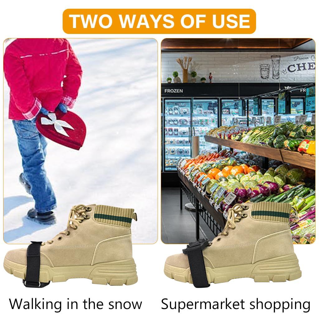 GUSTAVE Ice Cleats for Shoes and Boots with 14 Silicone Spikes featuring Rotatable Design | Ideal for Winter Walking and Hiking