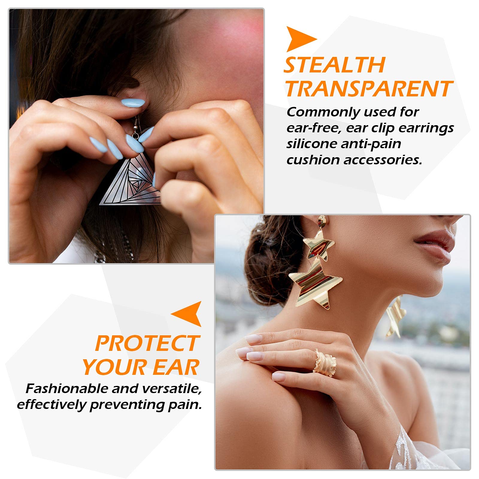 HANNEA Invisible Ear Support Patches for Earrings with 200 Waterproof PE Pads | Breathable Earlobe Protection for Women and Girls