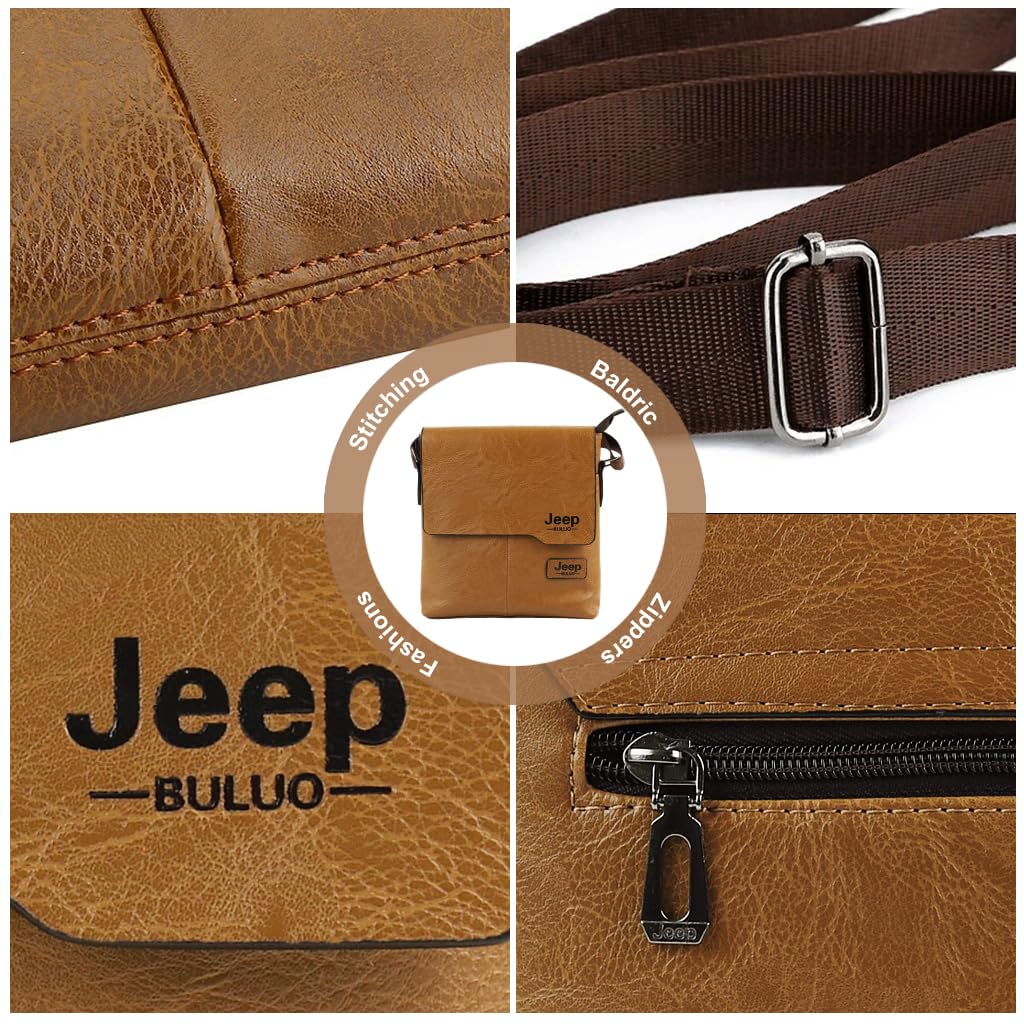 GUSTAVE Sling Bag for Men with Adjustable Strap and 24x5x27cm Capacity | PU Leather Brown