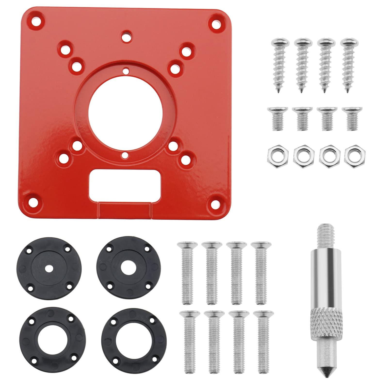 Serplex® Router Table Insert Plate 120x120mm Aluminum Alloy Router Table Insert Plate Compatible with Makita Routers Trimming Machine Router Table Setup Insert Screws Accessories