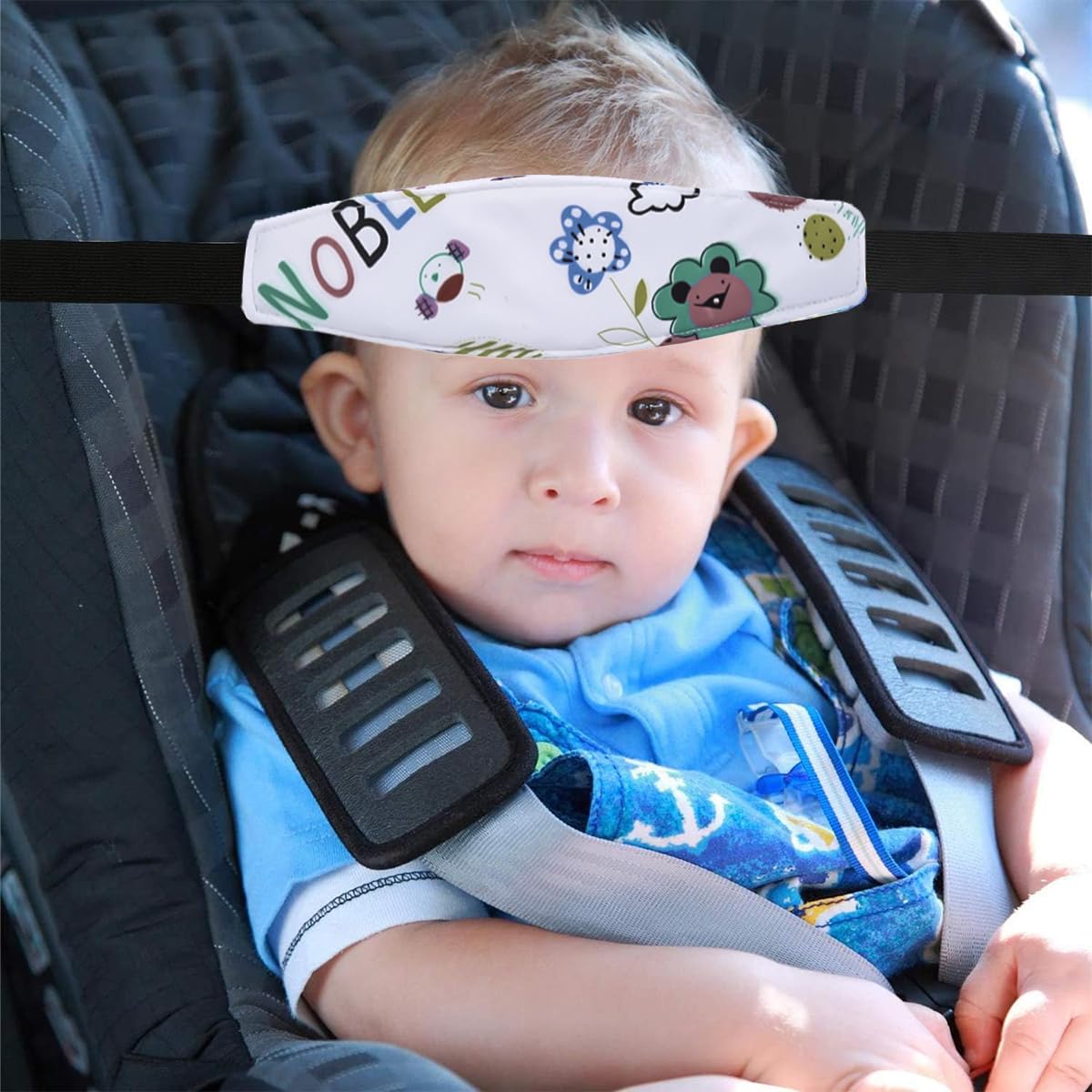 SNOWIE SOFT Baby Head Support for Car Seat with Quick Release Buckle | 2Pcs Cotton Strap