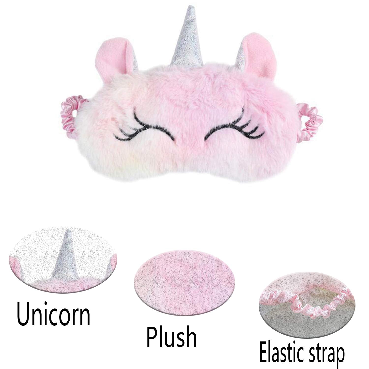 HASTHIP Unicorn Sleep Eye Mask for Travel and Nap with Adjustable Strap | Soft Polyester Fabric for Kids and Adults