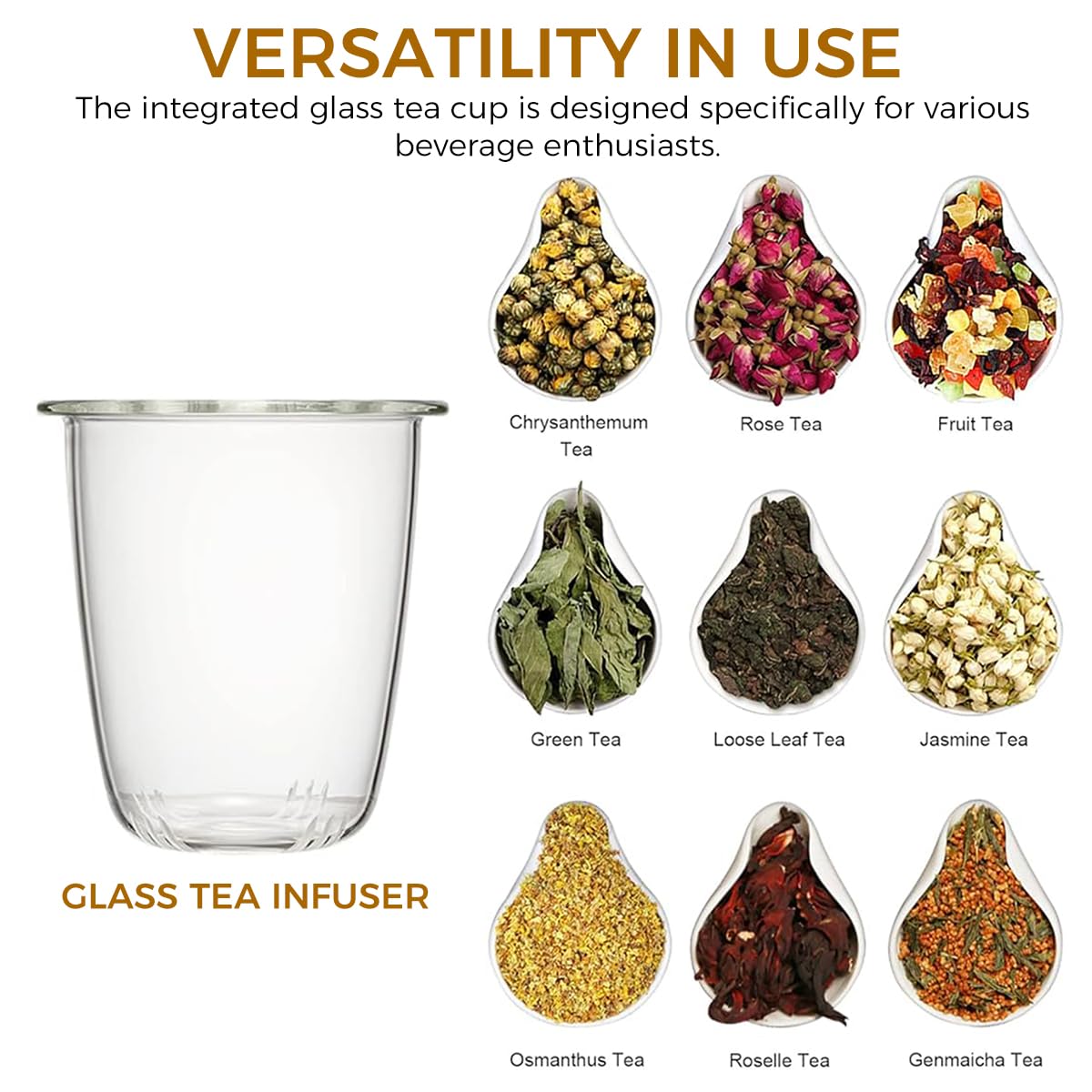 Supvox Glass Tea Cup for Loose Tea featuring Detachable Infuser and Lid Tray 17oz Borosilicate