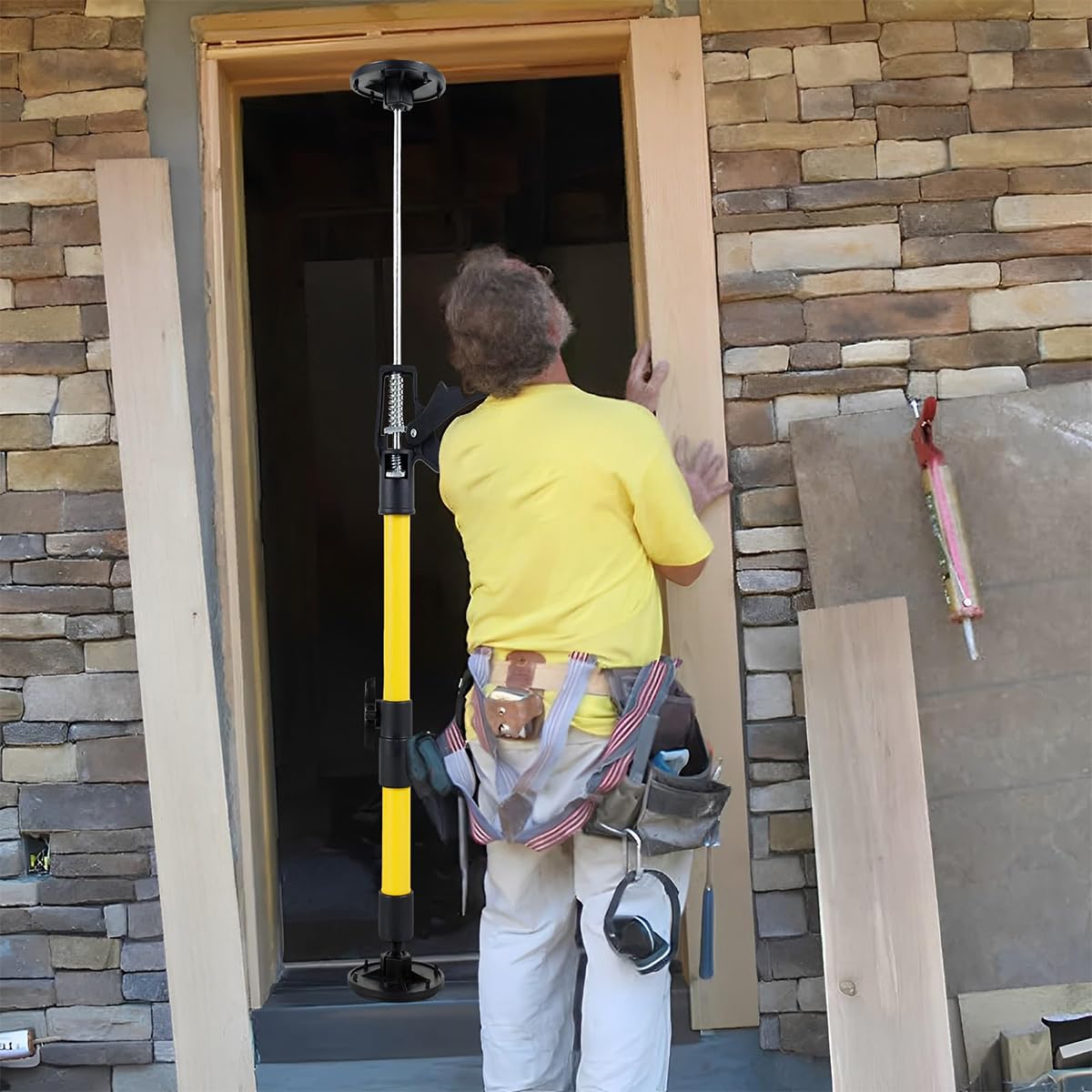 Serplex Cabinet Jack Support Pole for Installing Cabinets with Spring-Loaded Lever and Steel Build 11.8-23.2 in | Hands-Free Mounting