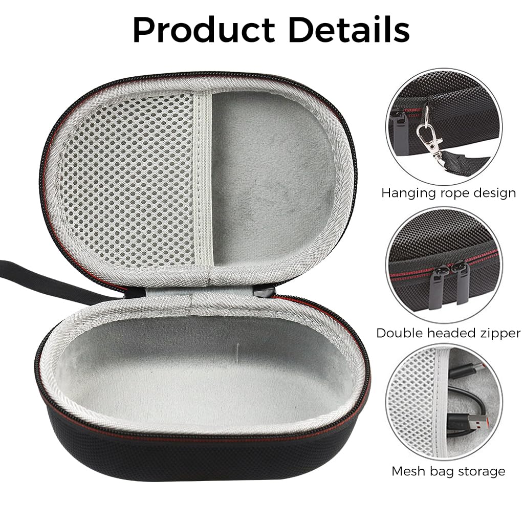 ZIBUYU JBL Clip 4 Case Cover Fashion Travel Shockproof EVA Hard Case for JBL Clip 4, Anti Scratch Carry Pouch Case with Hand Strap, Hard Shell Case Cover Accessory for JBL Clip 4 (Black) - 1