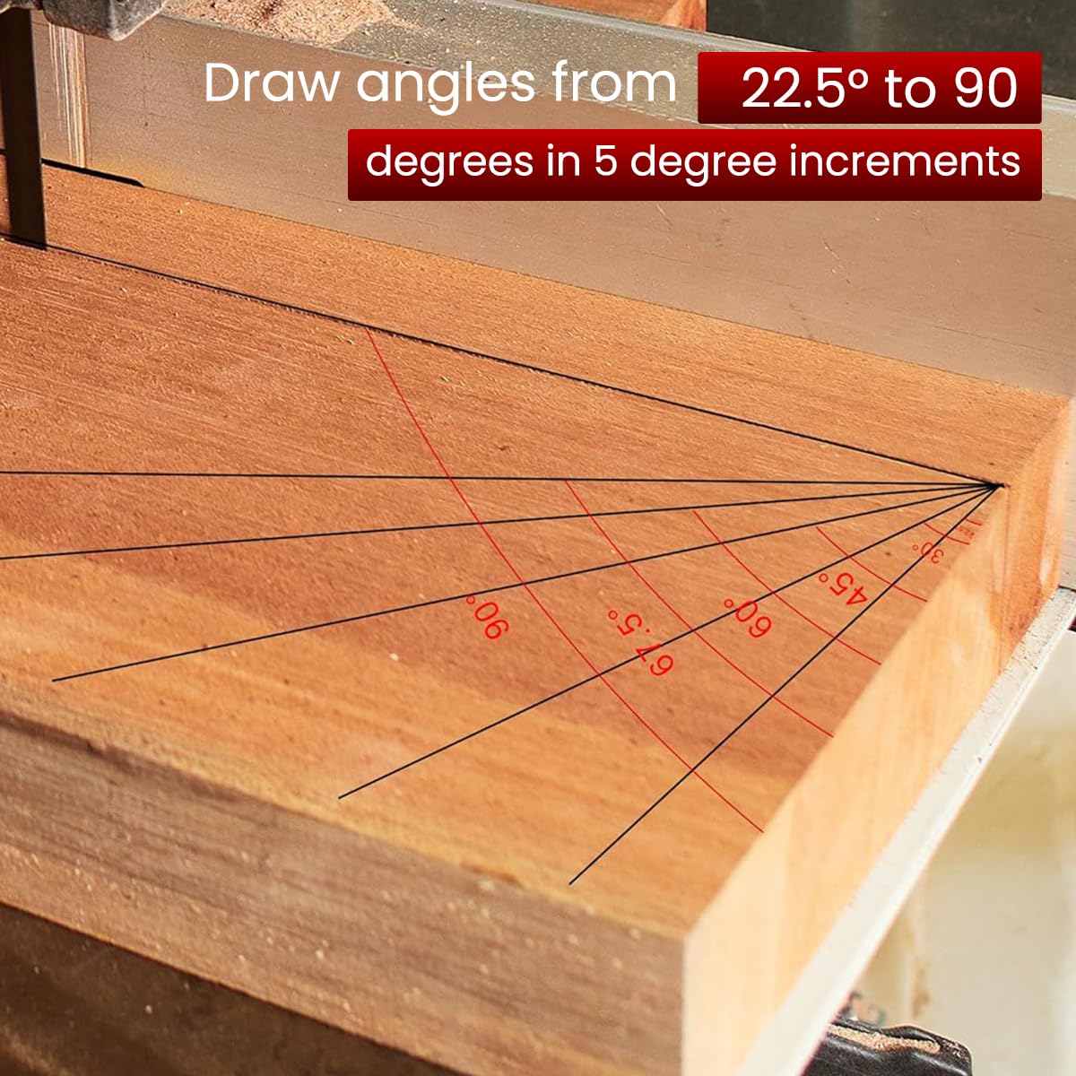 Serplex 3D Multi Woodworking Triangle Ruler for Precise Marking with Laser Etched Scale | Aluminum Alloy Square and Drill Guide
