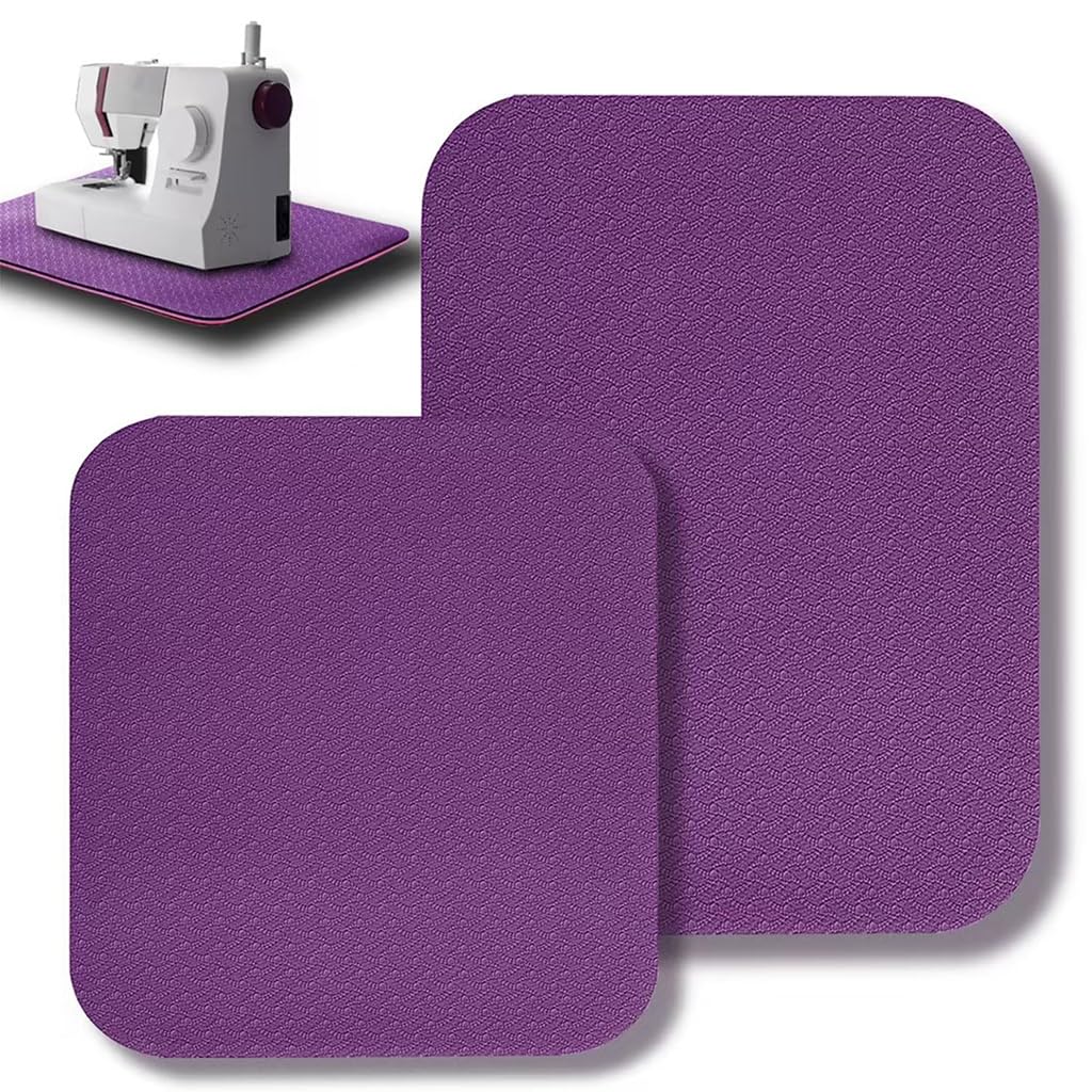 HASTHIP® 2Pcs Anti-slip Mats 2 Sizes Foot Pedel Mat Sewing Machine Anti-slip Mat Sewing Machine Muffling Mats Reduces Sewing Machine Vibrations and Movement, Sewing Machine Accessories