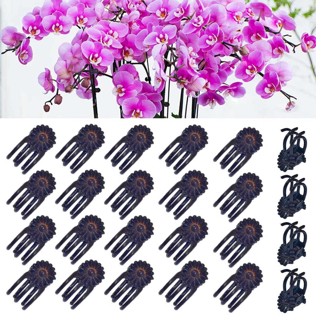 HASTHIP® 100pcs Plant Clips for Climbers, Reusable Plant Support Clips for Orchid Branch Clips Vine Clips, Trellis Clips for Vine, Vegetables, Beans, Fruits, Flower to Grow Upright and Healthier