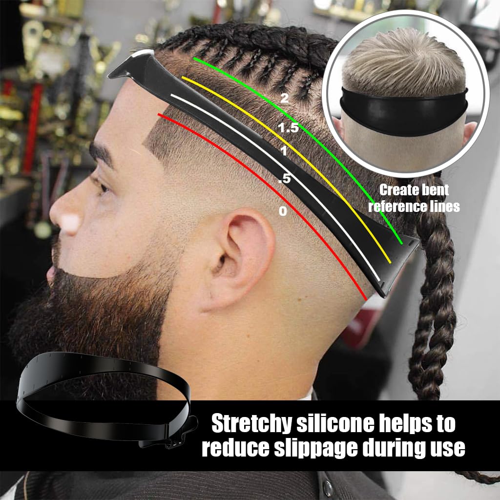 MAYCREATE Neckline Shaving Template for Home Haircuts featuring Adjustable Silicone Fit | Comfortable Guide for Men and Boys