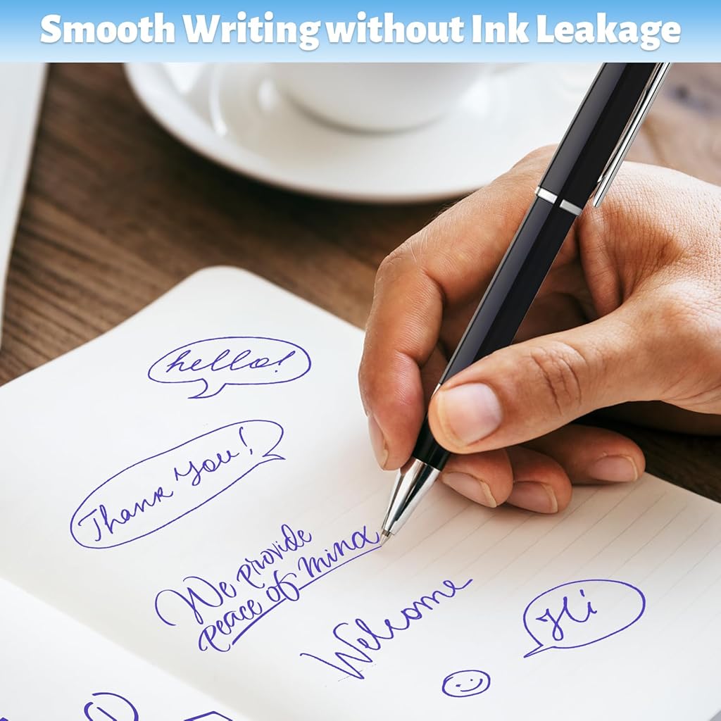 Climberty® 24-Pack Ballpoint Pen Refills - 1.0mm Medium Tip Blue Ink for Click Pens, School & Office Supplies, Durable Replacement Refills Economical Pack