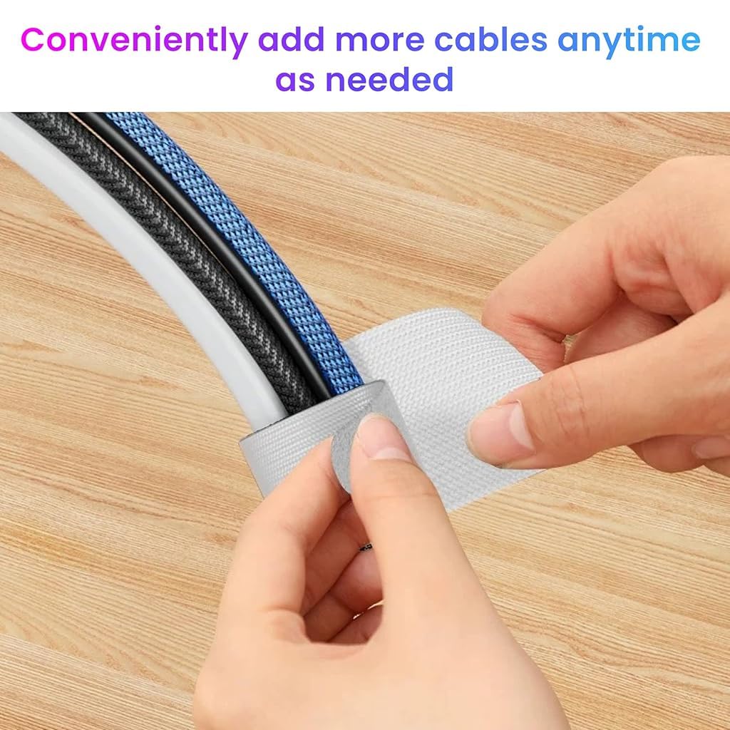 Serplex Cable Ties for Desk and Home Use featuring Self Adhesive Hook and Loop Design | 40 Pcs