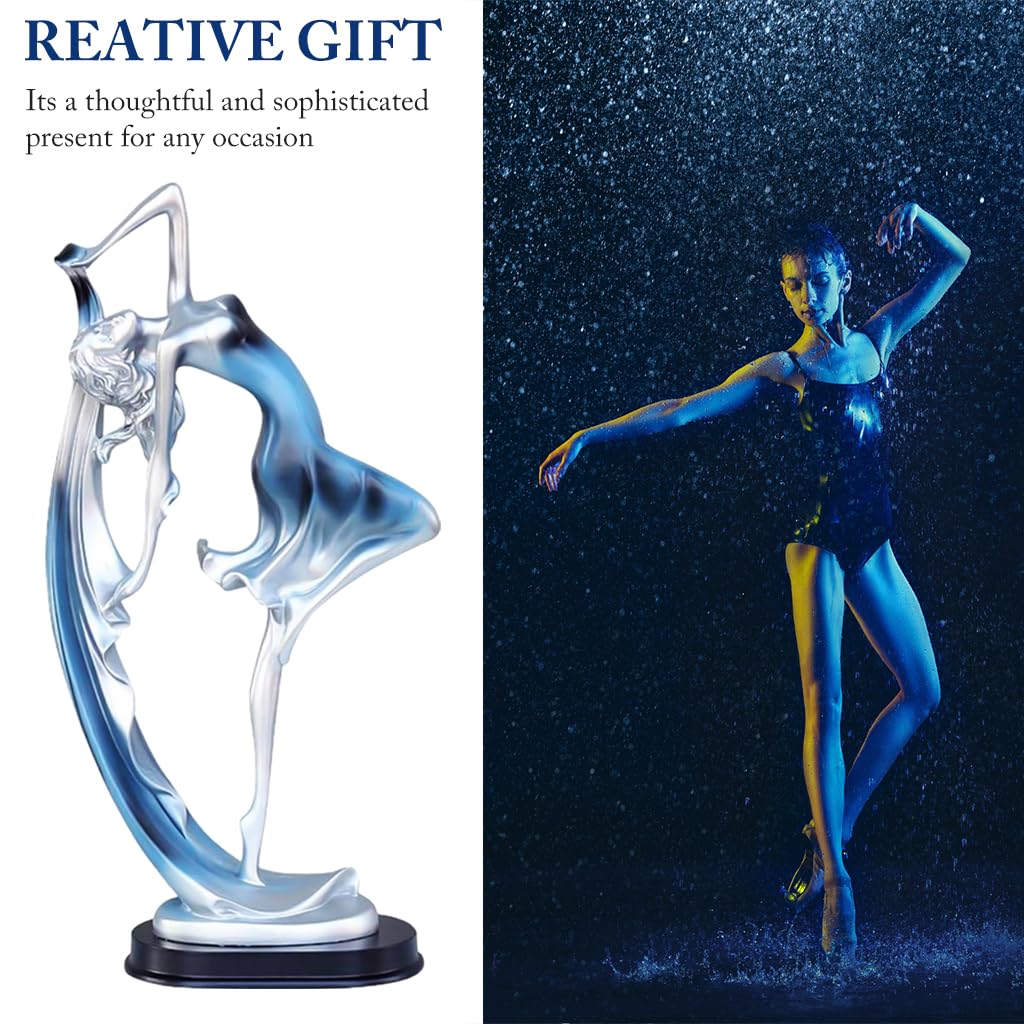 HASTHIP® Desk Decor Artistic Dancer Statue Desk Decor Resin Artful Statue Home Decor Small Aesthetic Artful Desk Decor for Display Cabinet, Bookshelf, Office Desk, 11x6x23cm