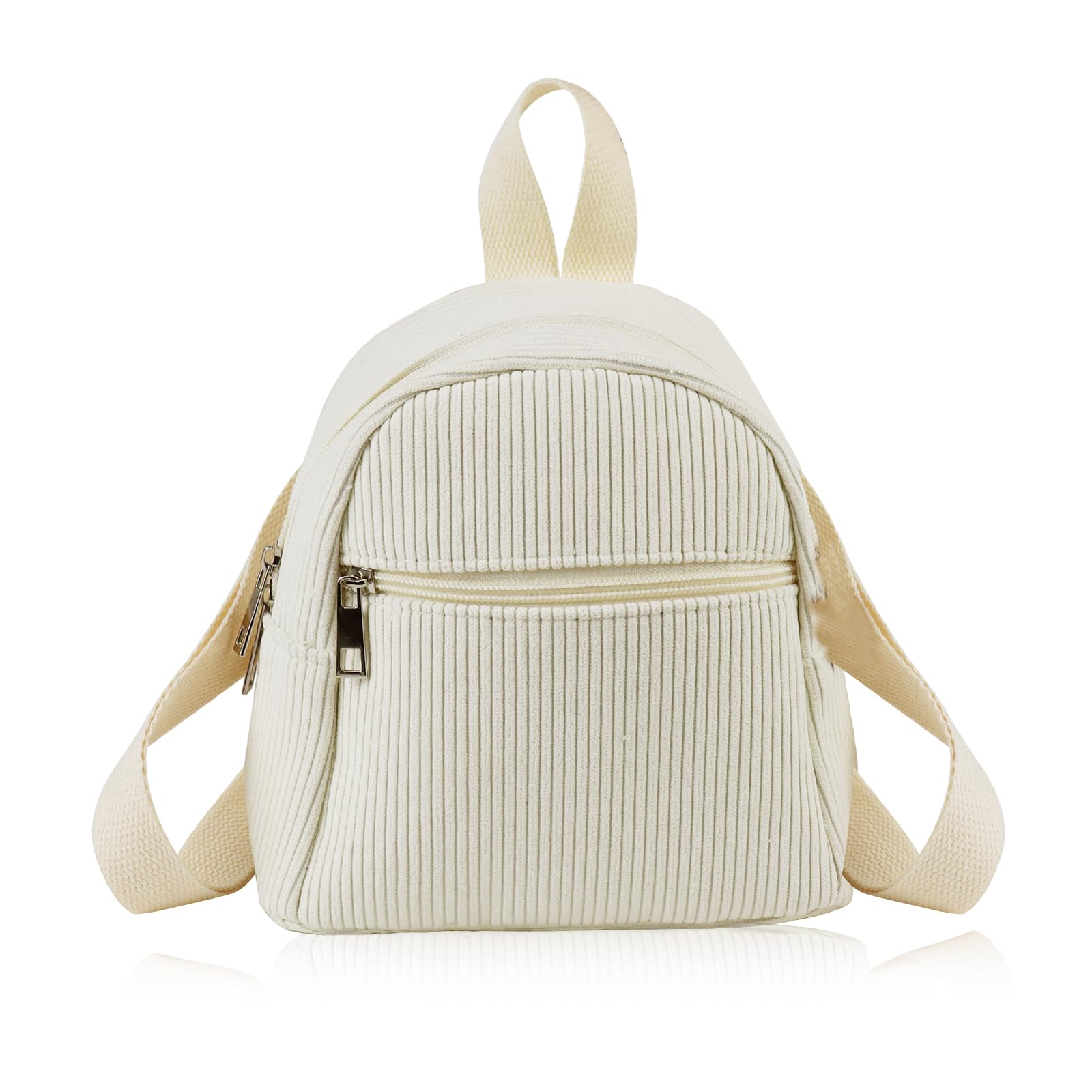 PALAY® Small Backpack Corduroy Mini Backpacks for Women and Girls Portable Ladies Bag with Adjustable Strap for Walking, Shopping, Travel, Dating