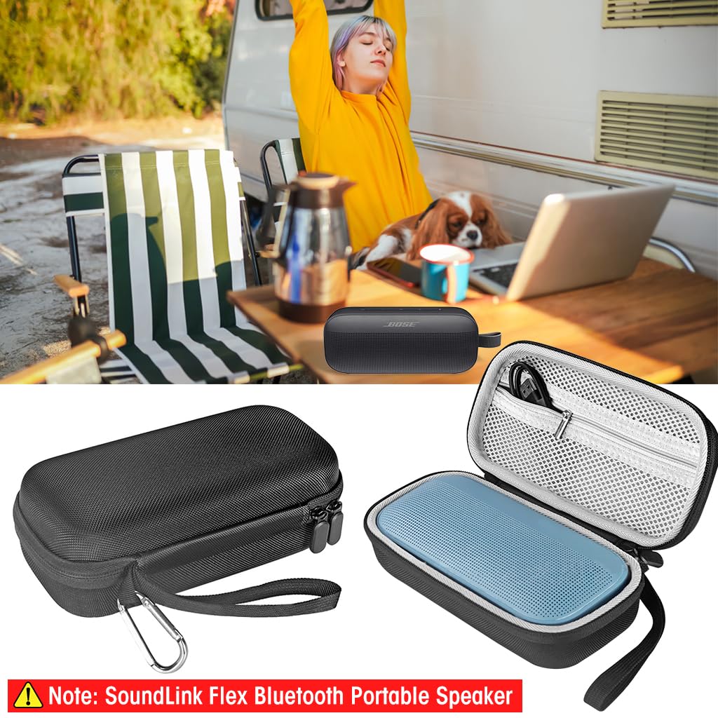 ZIBUYU Portable Carrying Case for Bose SoundLink Flex with 8.8×4×3 in EVA Shell | Travel Storage Bag