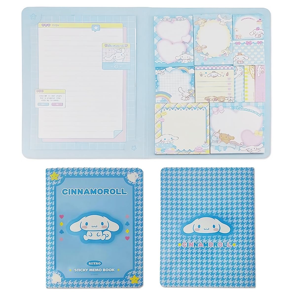 HASTHIP® 330 Sheets Kawaii Sticky Notes Set - Cute Cinnamoroll Themed, Cartoon Sticky Notes with Lined Letter Papers, 8 Packs Sticky Notes & 3 Sticky Tabs for Scrapbooking, School, Office Supplies