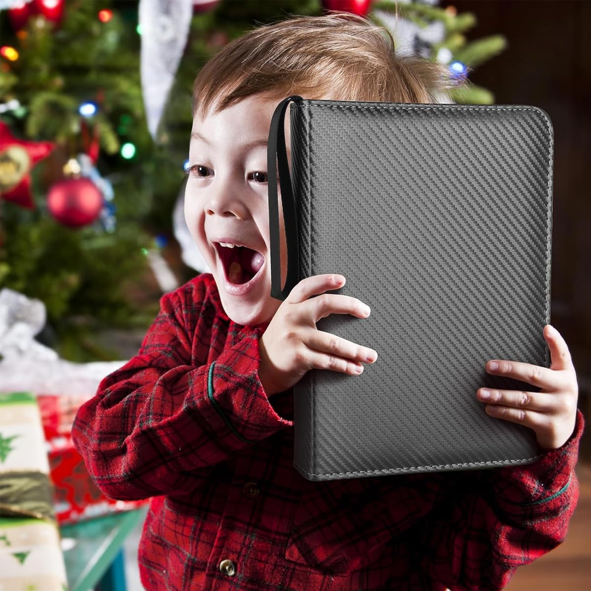 PATPAT Trading Card Binder for 400 Cards with Zipper Closure and PU Waterproof Cover | Black Kids Organizer