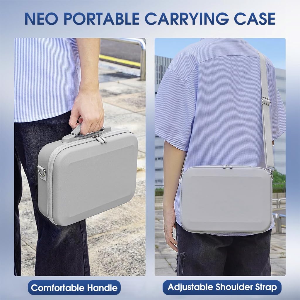 Neo Drone Carrying Case for Travel with 5 Precise Compartments and Hard Shell PU | Grey