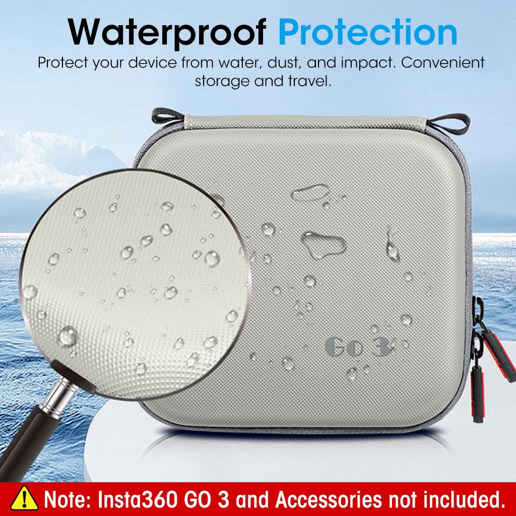ZEITEL Carrying Case for Insta360 GO 3 with Hand Strap for Travel and Accessory Storage