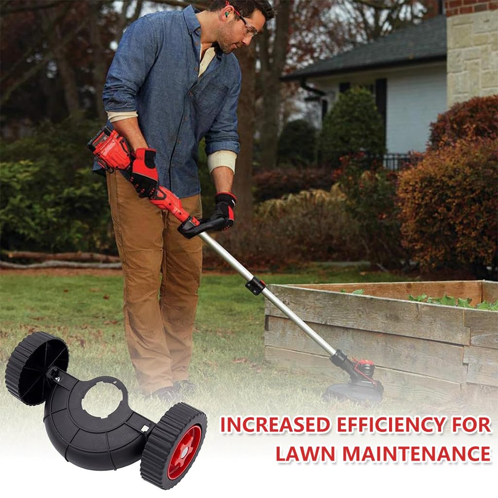 HASTHIP String Trimmer Wheel Attachment for Lawn Care with Adjustable Support Wheel | Plastic Weather Resistant Design