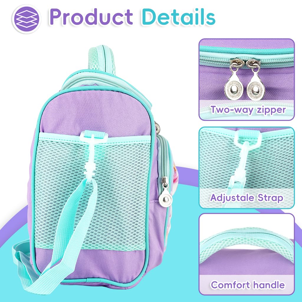 Supvox Lunch Bag for Kids Girls featuring Thermal Insulation and 9.8x8.2x6.3 in Size | Cute Unicorn Design