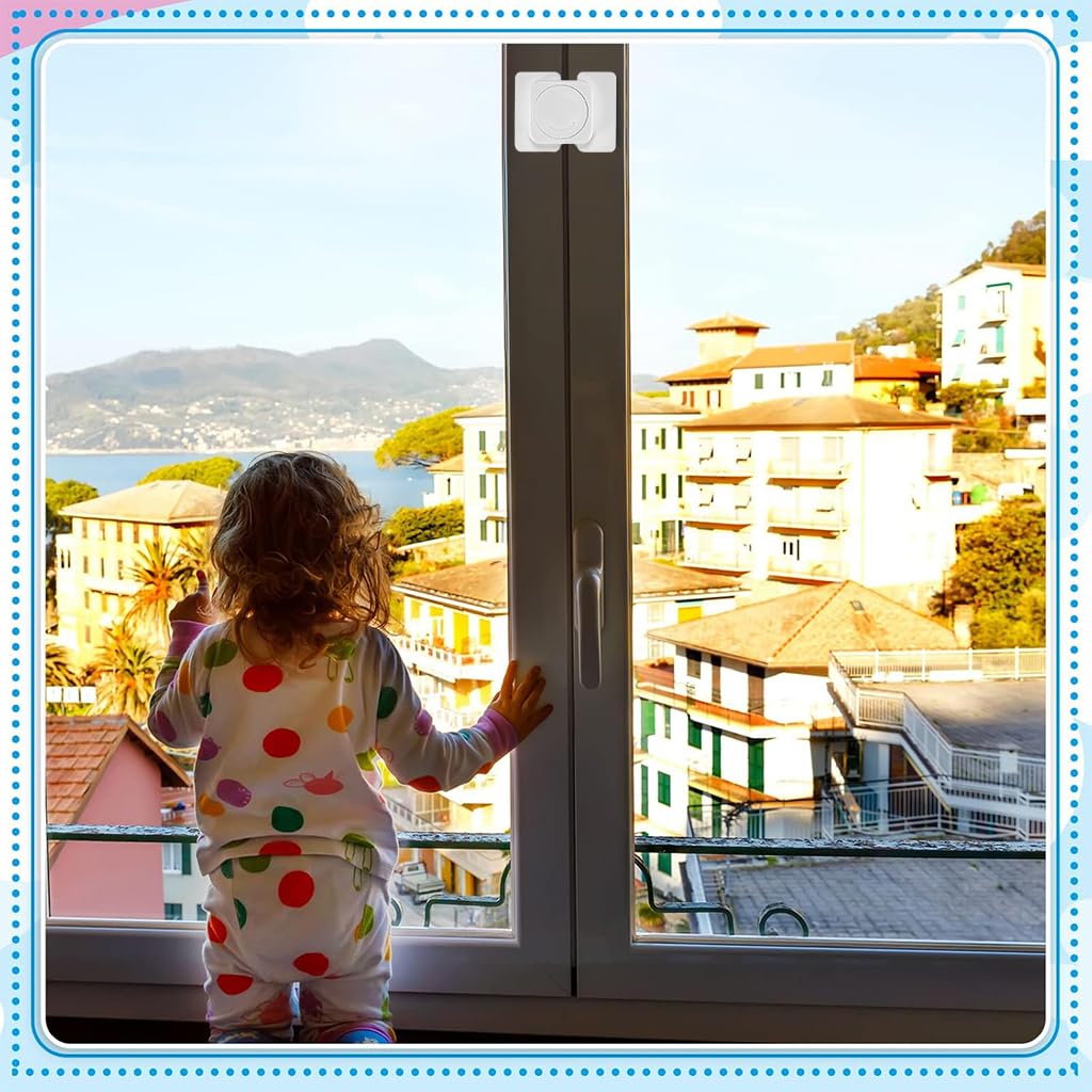 ZIBUYU Baby Safety Locks for Cabinets and Drawers with Rotatable Knob | 4PCS White Set